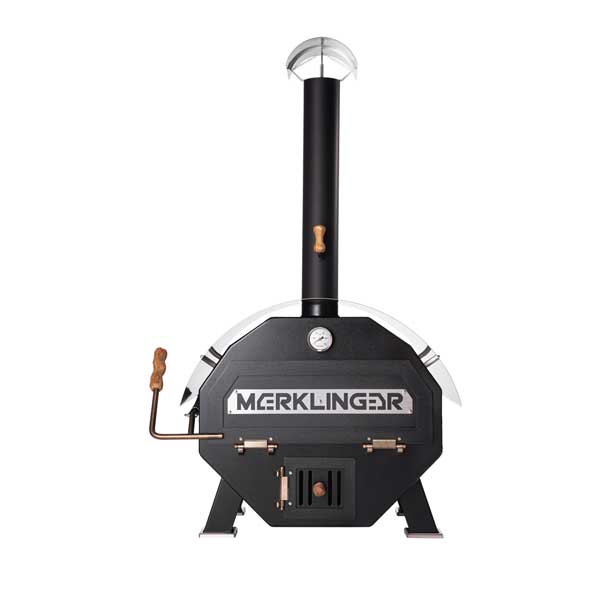 Kompakter Holzbackofen frontal MERKLINGER 800er Holzbackofen-grill-pizzaofen-Brotbackofen Holzbackofen mit Kamin Einbau Edition