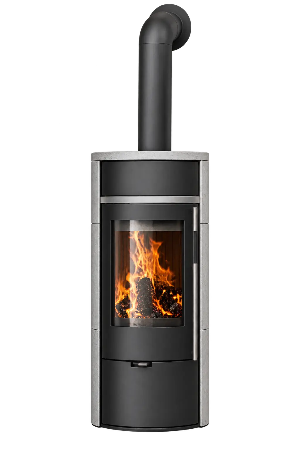 Oranier Polar Neo 8 Kaminofen in Stahl Schwarz mit Keramik Seidenweiß