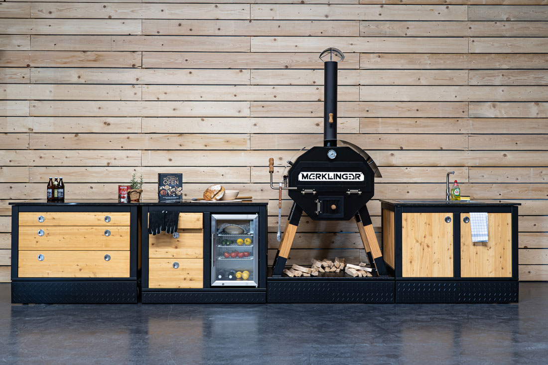 Merklinger Outdoorküche Schubladen, Kühl und Spülmodul
