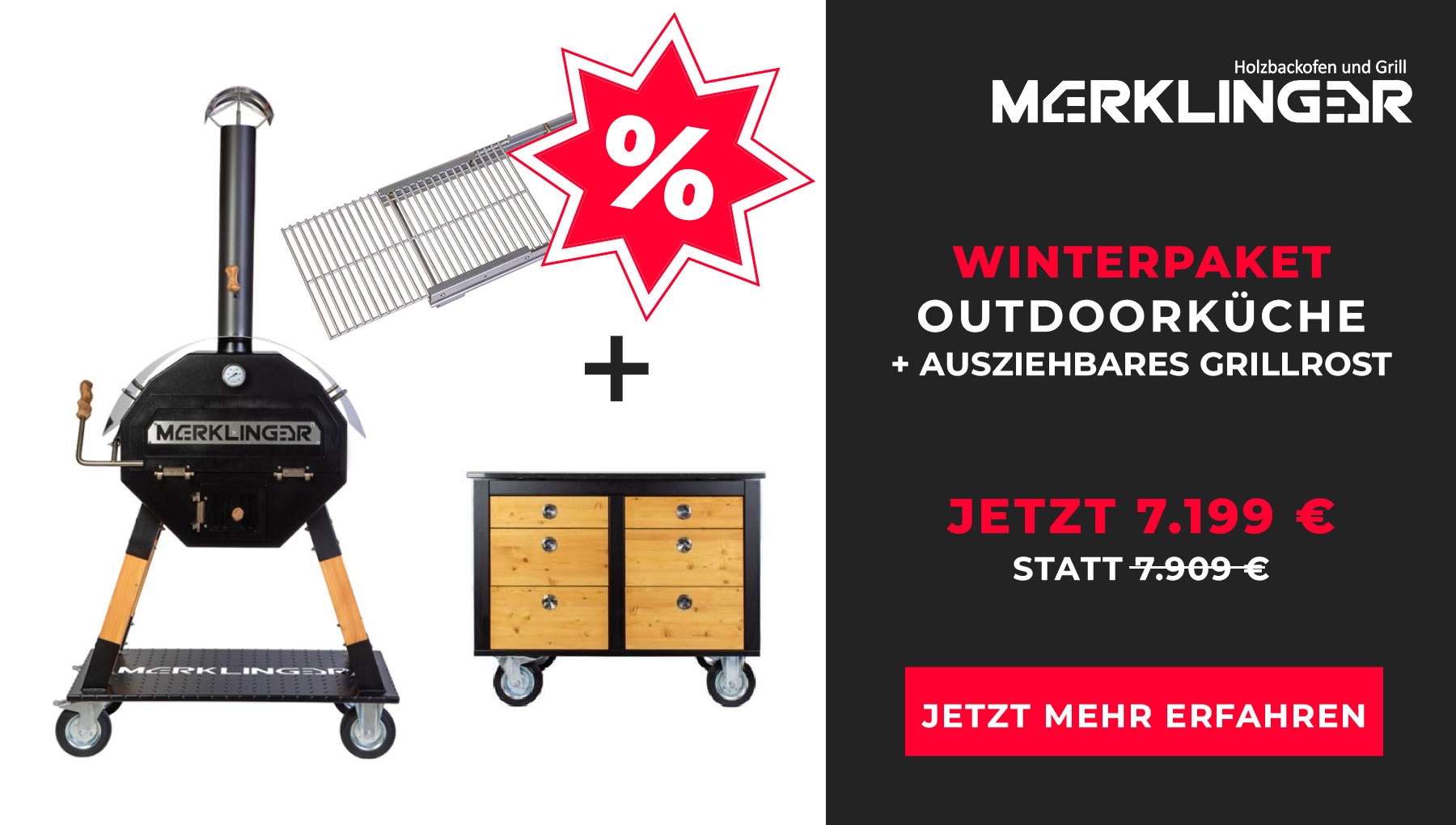 Merklinger 800 + Outküchen Modul + Ausziehbares Grillrost