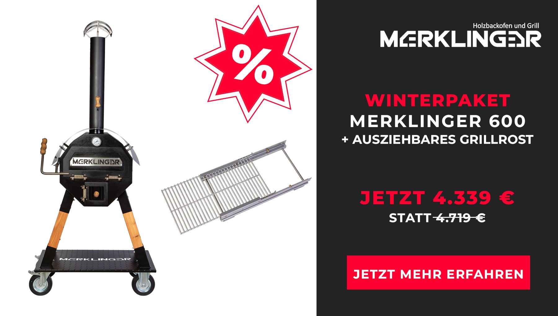 Merklinger 600 + Ausziehbares Grillrost