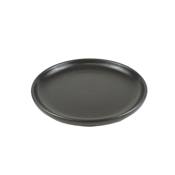 Produktfreisteller Backplatte: Runde, schwarze Keramik-Backplatte mit leicht erhöhtem Rand vor weißem Hintergrund (Merklinger-Zubehör). Merklinger Keltenschale Produktfreisteller Backplatte: Runde, schwarze Keramik-Backplatte mit leicht erhöhtem Rand vor weißem Hintergrund (Merklinger-Zubehör). Merklinger Keltenschale