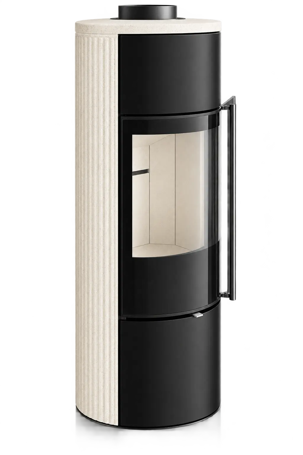 Spartherm Senso L klassik Kaminofen – Nero / Kalkstein Porto blanco