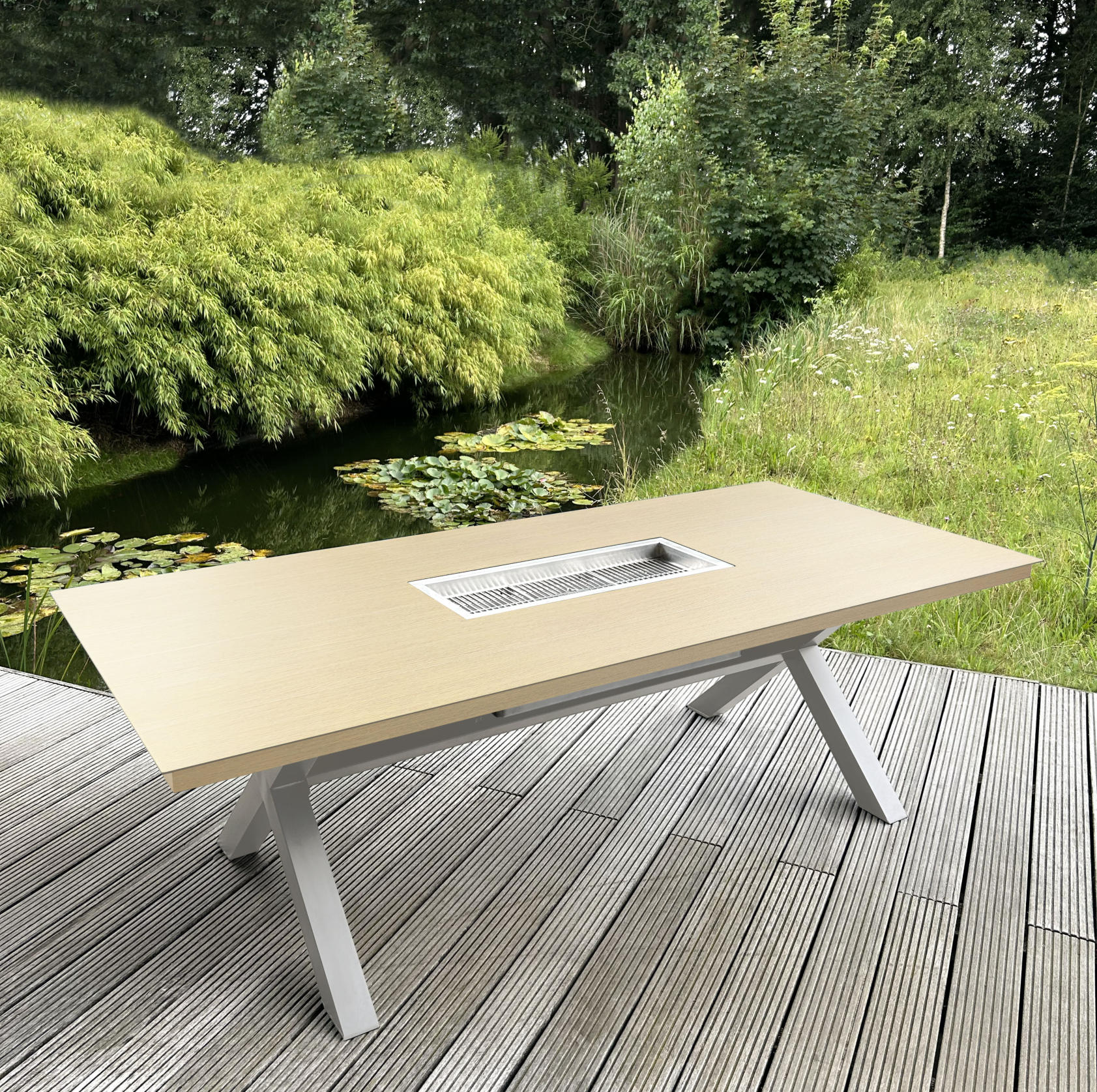 Mesa Dos Grilltisch Aluminium Holzoptik Eiche 